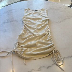 NWOT BTFBM Chic Cream Ruched BODYCON Mini Dress